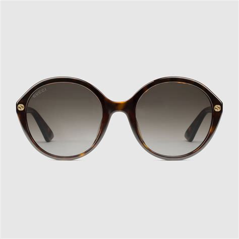 round frame acetate sunglasses gucci